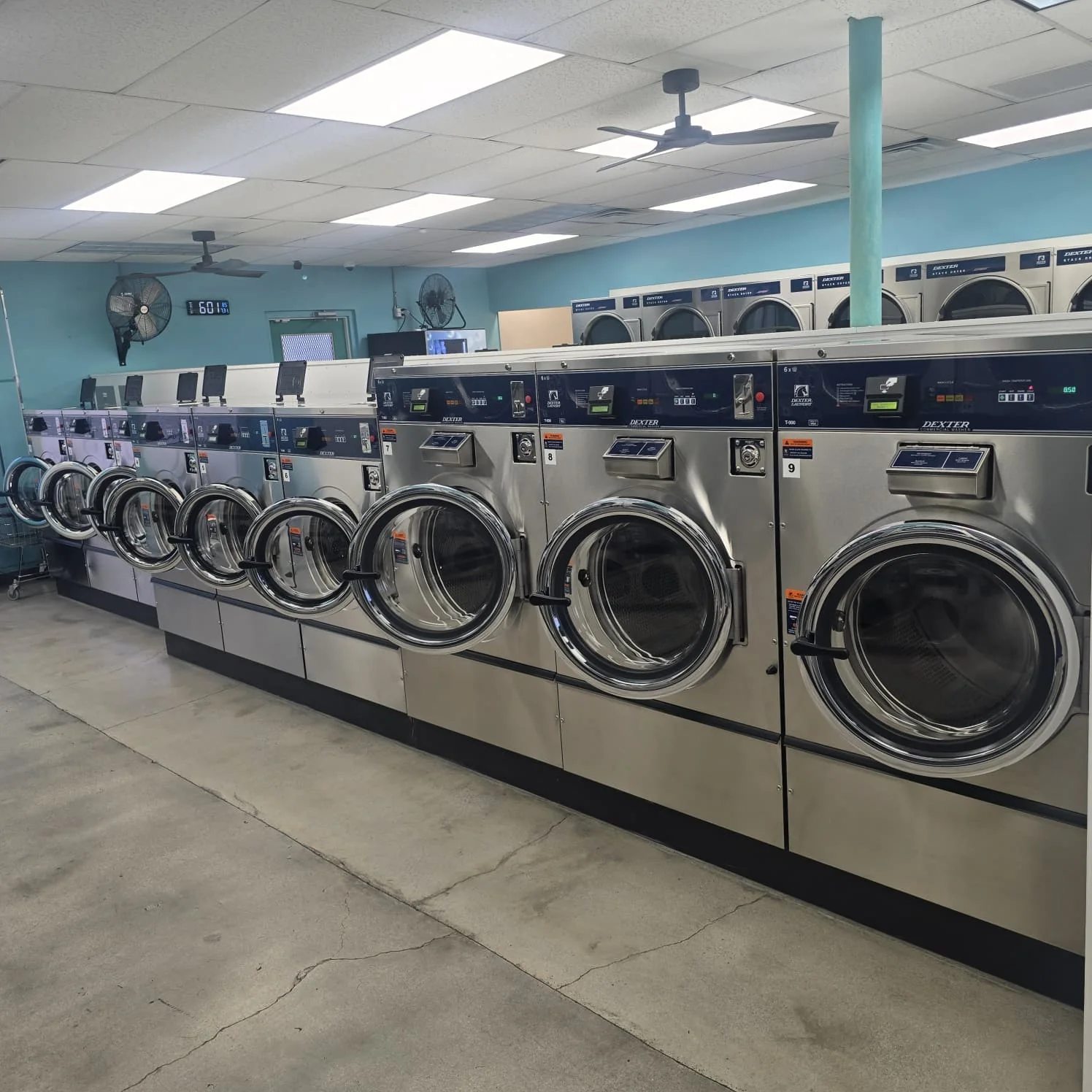 Large-capacity washers at Laundry Square in Tucson